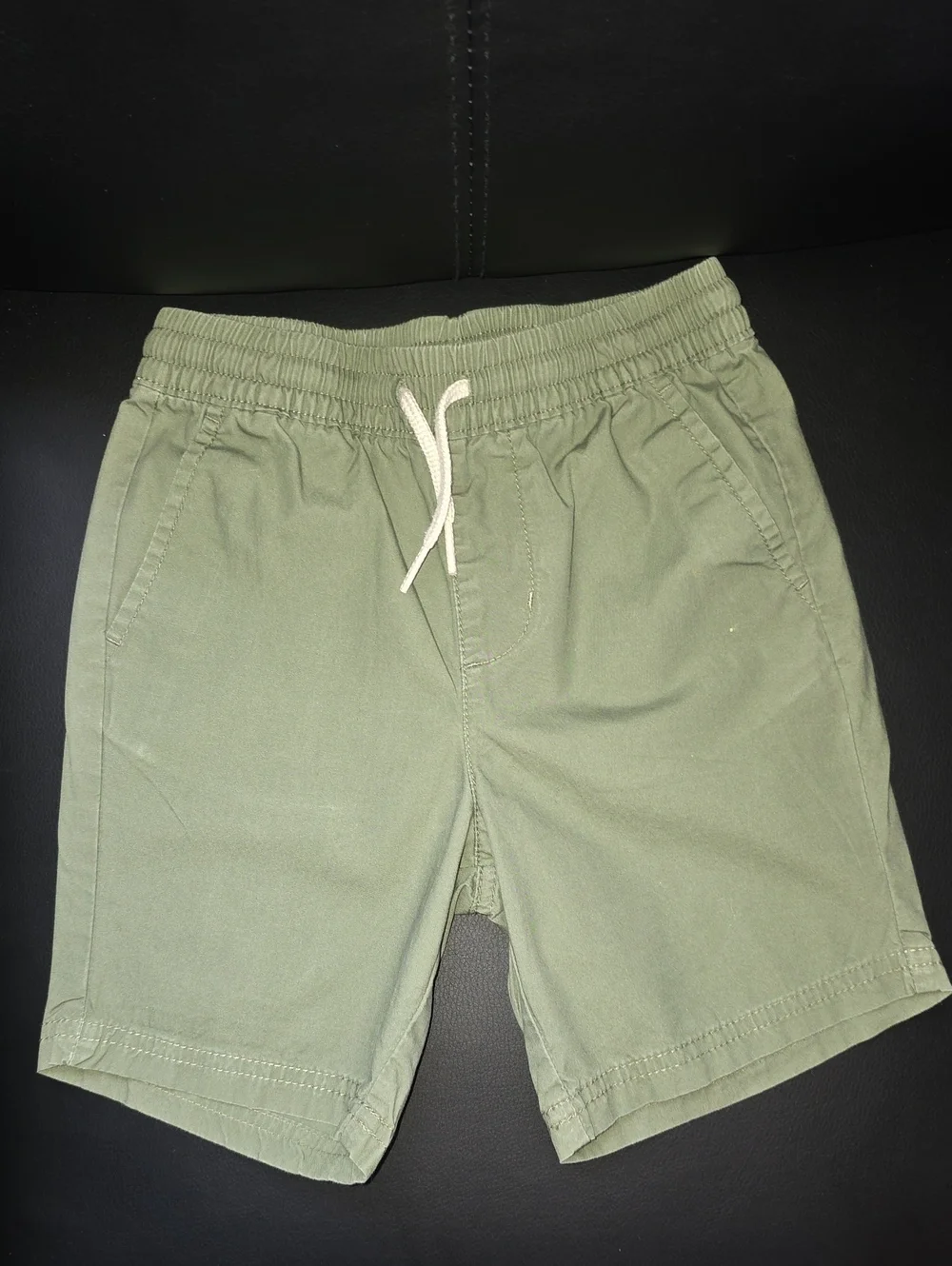 Kids Casual Olive Drawstring Shorts